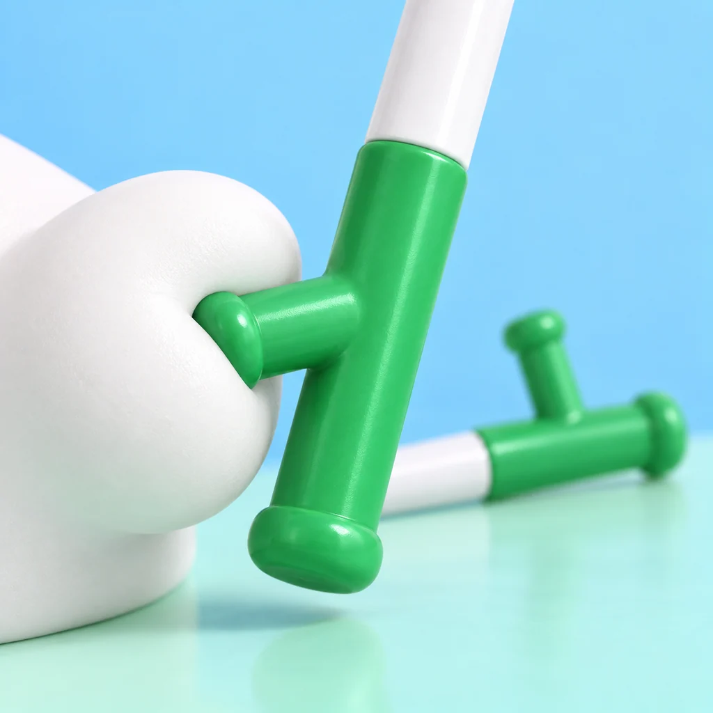 Close-up of Bongo Cat's paw around a green side handle